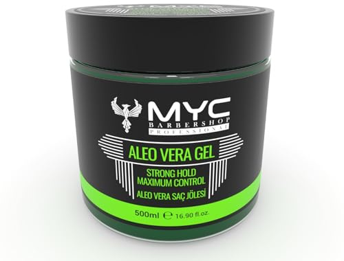 MYC BARBERSHOP Aloe Vera Haarstyling Gel – 500 ml – Starker Halt & maximale Kontrolle – Mit Aloe Vera für Männer & Frauen – Strong Hold Hair Gel for Men & Women – Aloe Vera Styling Gel 500ml