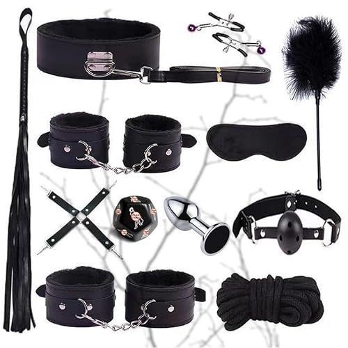 Nya Multifunktionella 12 Delar Justerbar Utomhus TräNing Kombination LäDer UppsäTtning, Utrustad Med Krage Och Nylon Rep, Par GåVa - D5