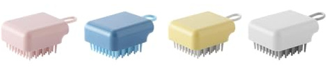 Massagekamm Tragbare Shampoobürste für Babypflege | Kopfhautmassage, Exfolierend und Leicht zu Reinigen, PC Tpr, Kompakt für Unterwegs, 4 Stück