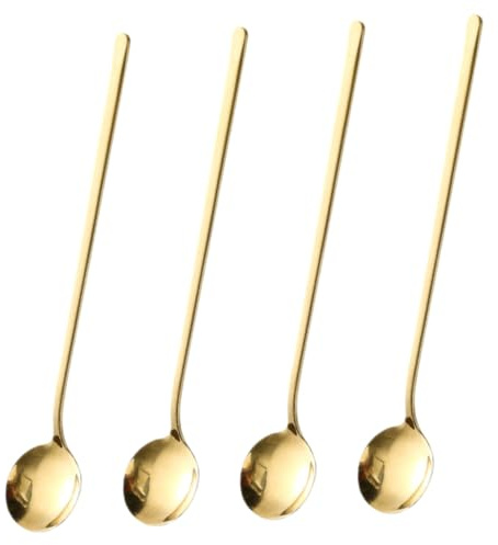 MOKKHNB 4pezzi Cucchiaio in Acciaio Per Dessert Cucchiaini Per Sciroppo e Tè Cucchiai Da Dessert Per Uso Domestico Accessorio Per Casa
