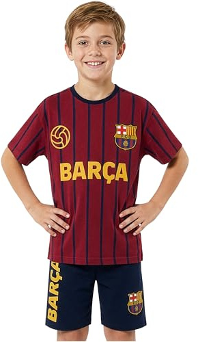 Get Trend Real Madrid | FC Barcelona Pijama Niño, Conjunto Verano Niño, Camiseta Manga Corta y Pantalón Corto 100% Algodón, Ropa Dormir, Regalo Futbol