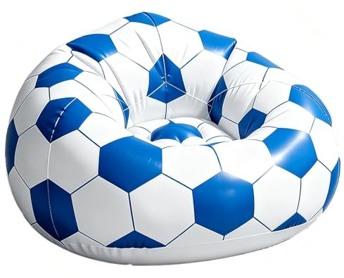 Generisch Aufblasbarer Sessel - PVC 105x80cm | Fußball-Design Sofa Schnelles Aufpumpen | Campingstuhl Für Draußen Festival Wohnzimmer Pool Hinterhof Reise