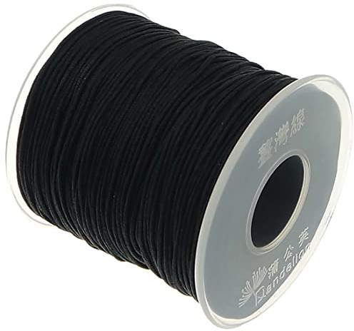 My-Bead Nylonband 1mm schwarz auf Spule 90m Nylonschnur Nylonfaden stark & reißfest ideal für Schmuckherstellung Makramee Basteln Armbänder Ketten DIY