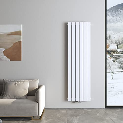 Heilmetz Design Heizkörper Flach 1600x460 mm Weiß Paneelheizkörper mit Mittelanschluss Einreihig Vertikal