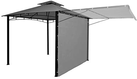 Mendler Pergola HWC-F94 Stahl bewegliche Seitenwand 2,5x2,5m - grau | Garten, Pavillon