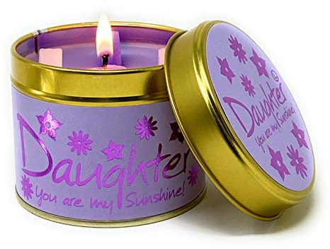 Lily Flame Daughter Scented Candle Tin - Delicate Floral Scent and Sparkly Lilac to Bring a Smile! Cruelty Free and Vegan Friendly