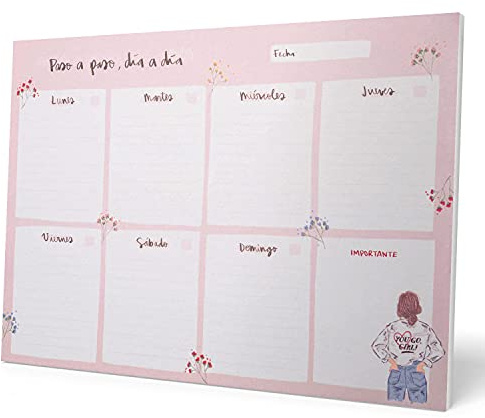 Grupo Erik Wochenplaner Block A4 Kalender Planer Ana Marin Terminplaner auf Spanisch - Tischplaner A4 - Tischkalender ohne Datum - Schreibtischunterlage Papier