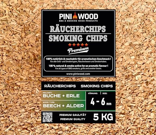 PINI Smoking Chips Beech and Alder Mixed 4-6 mm 5 kg