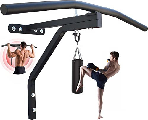 Boxing Punch Bag Wall Bracket With Fitness Pull up Bar Heavy Gym Iron Chin Up Ba MMA Punch Bag Bracket Wall Mounted Ceiling Frame Outdoor Steel Mounted Hanging Stand