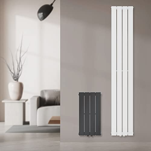 ML-Design Paneelheizkörper Einlagig 300x600mm Anthrazit, Design Badheizkörper Mittelanschluss, Bad/Wohnraum Heizung, Designheizkörper Flach Heizkörper, Flachheizkörper Vertikal Röhren, mit Montage-Set