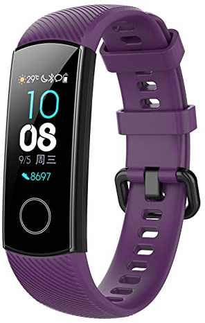 KAREN66 Armband Kompatibel mit HONOR Band 5 Smartwatch Armband - Sport Silikon Uhrenarmband Replacement Wechselarmband für Honor Band 5 Smart Watch Ersatzarmband (Lila)