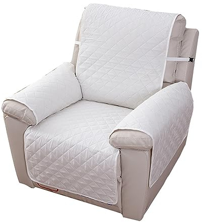 Fansu Funda de Sillón Relax 1 Plaza, Sillón Relax Funda Reclinable, Cubre sofá, Extraíbles y Lavables Protector sofá Acolchado (Blanco)