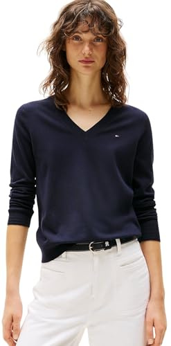Tommy Hilfiger Co Jersey Stitch V-nk Sweater Ww0ww42049 Pullover Sweater Mujer (Pack de 1)
