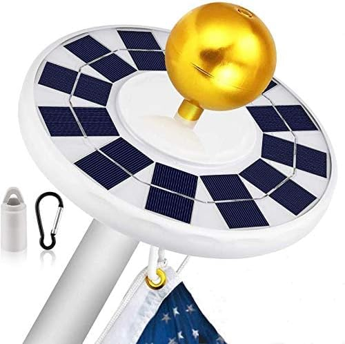 Lixada 128 LEDs Solar Flagpole Light/Solar Fahnenmast/Fahnenstange Licht/Solarbetriebenes Fahnenmastlicht Wasserdicht Strahler für die Meisten 15-25ft Flag Pole für Nacht Beleuchtung