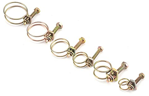 Doppeldrahtschlauchklammer, Schlauchklammer, 10 Stück verstellbare Rohrschelle, Doppeldraht-Schlauchschelle, Sanitär-Befestigungszubehör,(28-32mm)