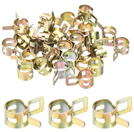 sourcing map ID 10mm 0.4 Inch Fuel Line Hose Clips, Pipe Clamps,Spring Hose Clamp,Low Pressure Air Clamp, Water Pipe Air Tube Vacuum Hose Clamp Fastener,Pack of 30