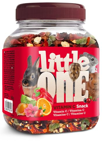 Little One Vitamin C Snack | 160 g | Mangime complementare per roditori e conigli nani | Composto da un mix di bacche, frutta e verdura | Contiene vitamina C