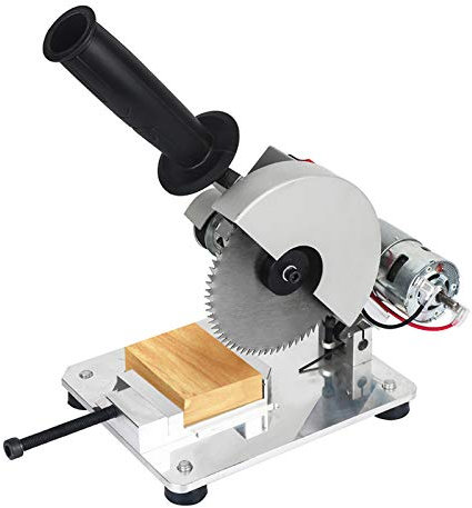 Banco sega da banco per tagli angolari, Sega da tavolo, sega circolare portatile, con alimentatore a 7 velocità, angolo e altezza regolabili