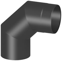 Ofenrohr/Rauchrohr Winkel/Bogen 90 Grad ohne Tür, Durchmesser 180 mm schwarz