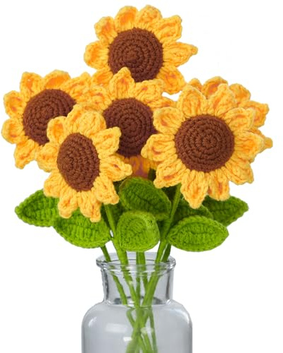 YouYuer Girasoles Artificiales, Girasoles Artificiale con Tallos,Decoracion para Mesa,Flores Plastico de Otoño,Plantas y Flores Artificiale para Bodas,Fiestas,Salón,Mesa