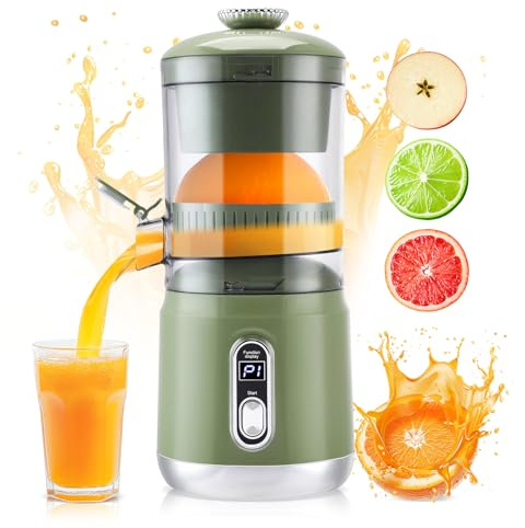 Zitronenpresse Elektrisch mit LCD,Automatisch Zitruspresse klein,Saftpresse Orangenpresse Drahtlos USB,Tragbare Saftpresse für Orange, Zitronen Electric Lemon Squeezer (Grün)