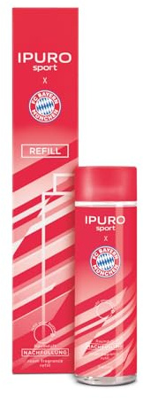 ipuro x FC Bayern München Raumduft Refill - Raumduft Nachfüller mit sportlichem Grapefruit, Apfel & Sandelholz Duft - Nachfüller für Diffuser mit Stäbchen - FC Bayern Fanartikel (240ml)