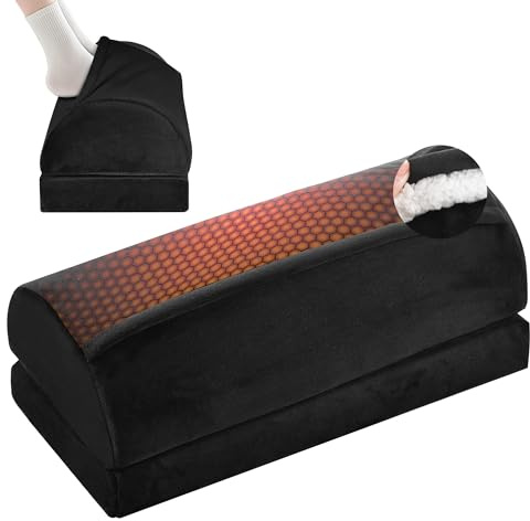 BAVATEE Poggiapiedi da scrivania con anima in schiuma di alta qualità. Accessori scrivania ufficio regolabile sotto scrivania. Ergonomico, tasca piedi in pile. Comodo poggiapiedi ufficio.