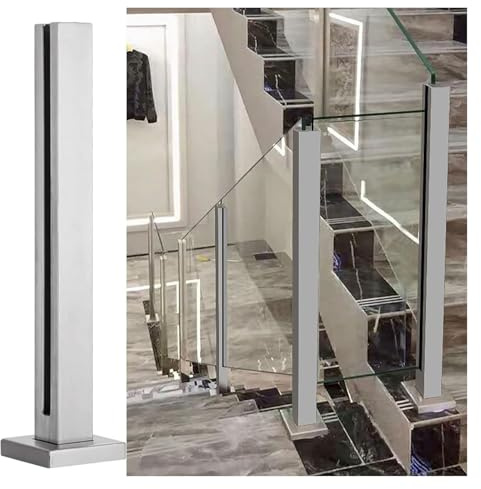 Stainless Steel Balustrade Posts for Glass Railings - Heavy Duty 65cm Round Deck Railing Clamp System with Installation Kits for Stairs, Balcony & Garden Fencing - Durable & Stylish
