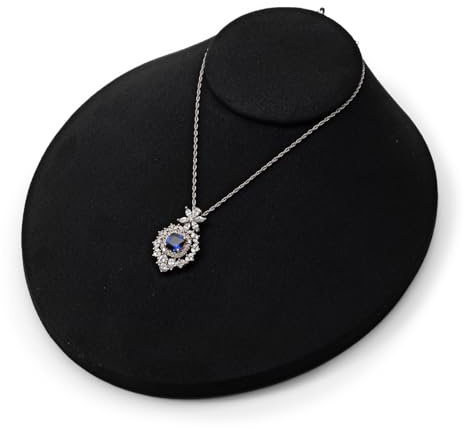 Oirlv Necklace Stand Bust Velvet Jewellery Display Necklace Display for Vendors Display Pendant Display Stand Black