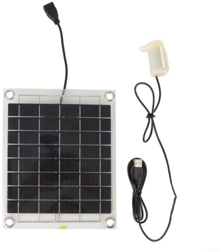 10W 12V Transparente Bifaciale Solarpanel-Wasserpumpe aus Monokristallin für Solarbrunnen und Vogelbad im Garten, Effiziente Wasserförderung und Dekoration