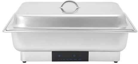 Speisenwärmer Buffetwärmer 9L, Warmhalteplatte Edelstahl Warmhaltebehälter Essen 600W Elektrischer Chafing Dish, Ideale Lösung für Buffets, Partys und Familienessen