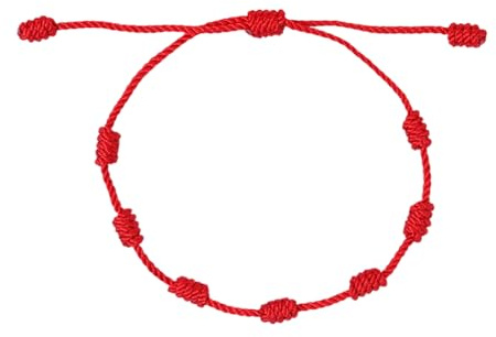 NUDVMUCH Pulsera roja 7 nudos suerte ajustable 9cm regalo pareja amistad | Calidad confiable, diseño práctico y uso versátil para las necesidades diarias.