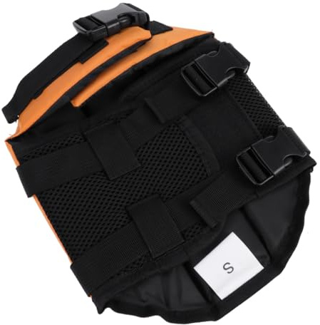 LOLIPPYY Reflektierende Rettungsweste für Kleine Hunde Welpen aus Robustem Oxford Mesh Orange Schwimmweste mit Hoher Sichtbarkeit und Verstellbarer Größe S für Sicheres Schwimmtraining