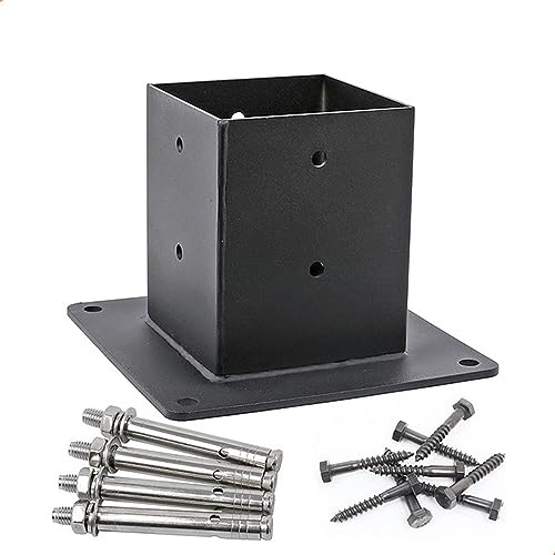 Heavy-Duty Steel Support for 8.9x8.9cm Wooden Fence Posts, Outdoor Pavilion Railing Bracket, Secure & Durable Decking Post Support for Enhanced Safety