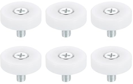 QUARKZMAN 6 Rotelle Per Cassetti 25mm Rotelle Di Scorrimento Bianco | Per Guide Cassetti Archivio, Guida Di Scorrimento, Piccole Pulegge, In Plastica, Cuscinetti