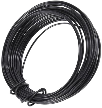 Totority Alambre de Hierro Flexible Negro 10 M Grosor 2,5 Mm para Plantas Trepadoras, Cuerda de Sujeción Resistente para Jardín y Manualidades, Adecuado para Enredaderas y Flores