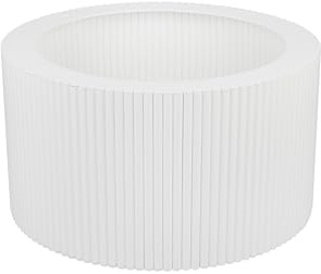woplus Design Couchtisch Gestell Weiß Matt – Ø 60 cm Rundes Metall Tischuntergestell Riffel-Optik – Massives Stahlgestell Pulverbeschichtet, Modernes Industrial Design, Höhe 33,5 cm