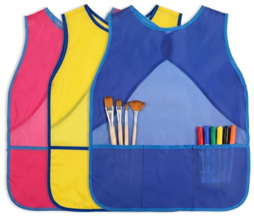 YQQYG 3 Pcs Kids Painting Apron, Waterproof Smocks for Kids | Aprons Sleeveless Painting Smocks Kids Art Aprons with 3 Pocket for Kid 3-8 Years