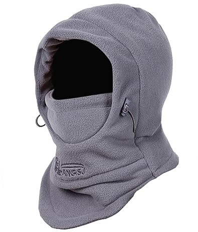 Azarxis Kinder Sturmhaube, Balaclava Fleece Ski Gesichtsmaske, Einstellbar Wintermütze mit Winterschal für Outdoor Sport (DE/NL/SE/PL, Alphanumerisch, Einheitsgröße, Dunkelgrau)