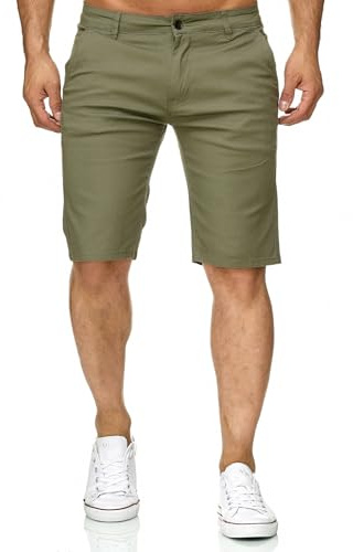 Herr Chino Bermuda Shorts Sommarbyxor Kortbyxor Fredy & Roy Minimalistisk, Color:Green, Size:29W