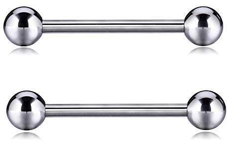 hengkaixuan 14G 16G Paar Nipple Shield Barbell Innengewinde Zungenpiercing Schmuck G23 Solid Titanium 16mm