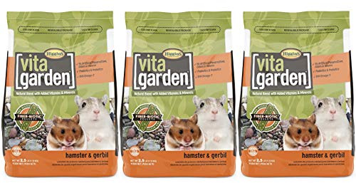 Higgins 3 Pack of Vita Garden Hamster and Gerbil Food, 2.5 Pounds Each, with Fiber-Biotic Pellets