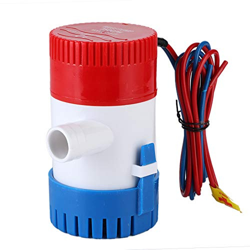 Fydun Bomba de Agua de sentina Sumergible para Barcos 12V / 24V Bomba de achique eléctrica Marina para estanques Piscinas Spas Barco silencioso Caravana RV Sumergible
