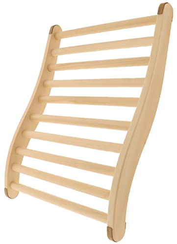 5X Sauna Rückenlehne, 51 cm, Linden-Holz für hohe Temperaturen, ergonomisch geformt, rutschfeste Kork Stopper, EU Handfertigung, Rückenstütze & Kopfstütze zum Relaxen
