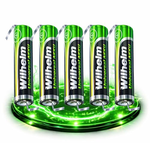 Wilhelm AAA Akku mit Lötfahne Z-Form Mikro Universal 1,2 V HR03 – 5 Stück