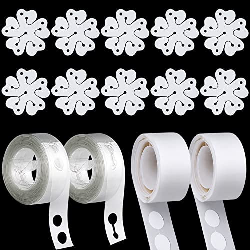 DONQL Balloon Arch Kit, 2 Rolls 16 Feet Balloon Arch Tape, 10Pcs Balloon Flower Clips, 200 Glue Point Stickers, White, Medium, Unisex, DIY, General Celebration