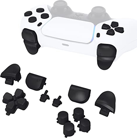 eXtremeRate Tasti Ricambio per ps5 Controller BDM-010/020,D-pad Trigger R1 L1 R2 L2 Grilletti Pulsante Share Option per ps5 Joystick con Cacciavite-Nero