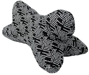 POWER INN Leseknochen groß ca. 44x23cm | Nackenkissen als Buchstütze und Lesekissen | 60° waschbar aus hochwertigem Designer-Druckstoff 100% Baumwolle | (44 x 23, Schwarz)