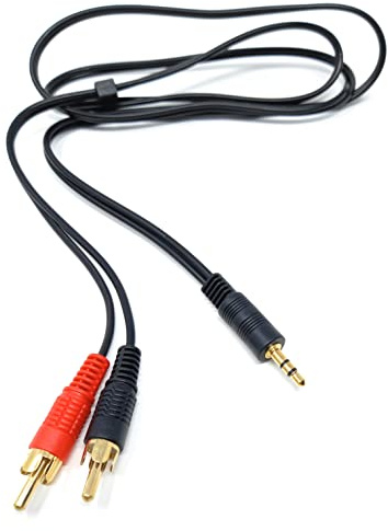 DRUT 3.5mm to Twin RCA Stereo Aux Phono Audio Cable, 1m Black | Durable, reliable connectors. No drivers needed, plug & play. Great for Hi-Fi systems, laptops, phones, mixers, and...