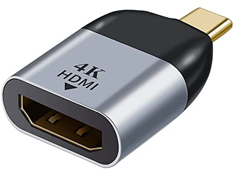 Adaptateur USB C vers HDMI 4K, convertisseur en aluminium de type C mâle vers HDMI femelle compatible avec MacBook Pro/Air 2019/2018, ChormeBook, plus (uniquement pour les appareils DP Alt)